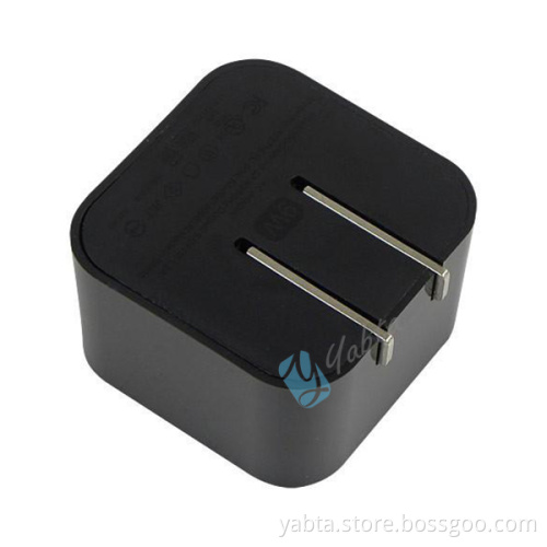 Square Shape Single USB 2A White Foldable Pin USB Adapter